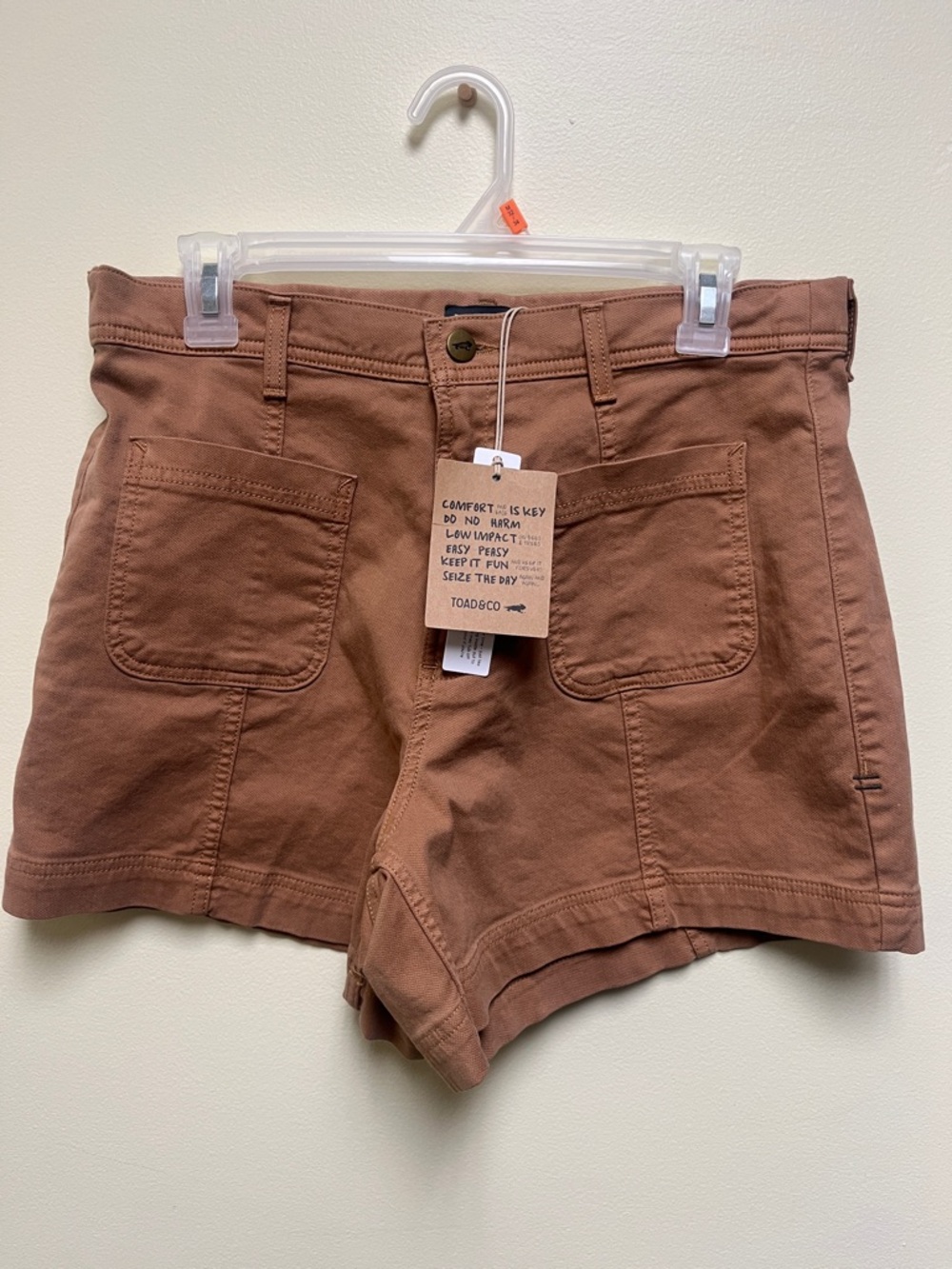 NWT Toad&Co Women's Rust Brown Utility Cotton Shorts